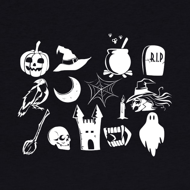 Cute Halloween Pumpkin Ghosts Witches Collection by Shirtglueck